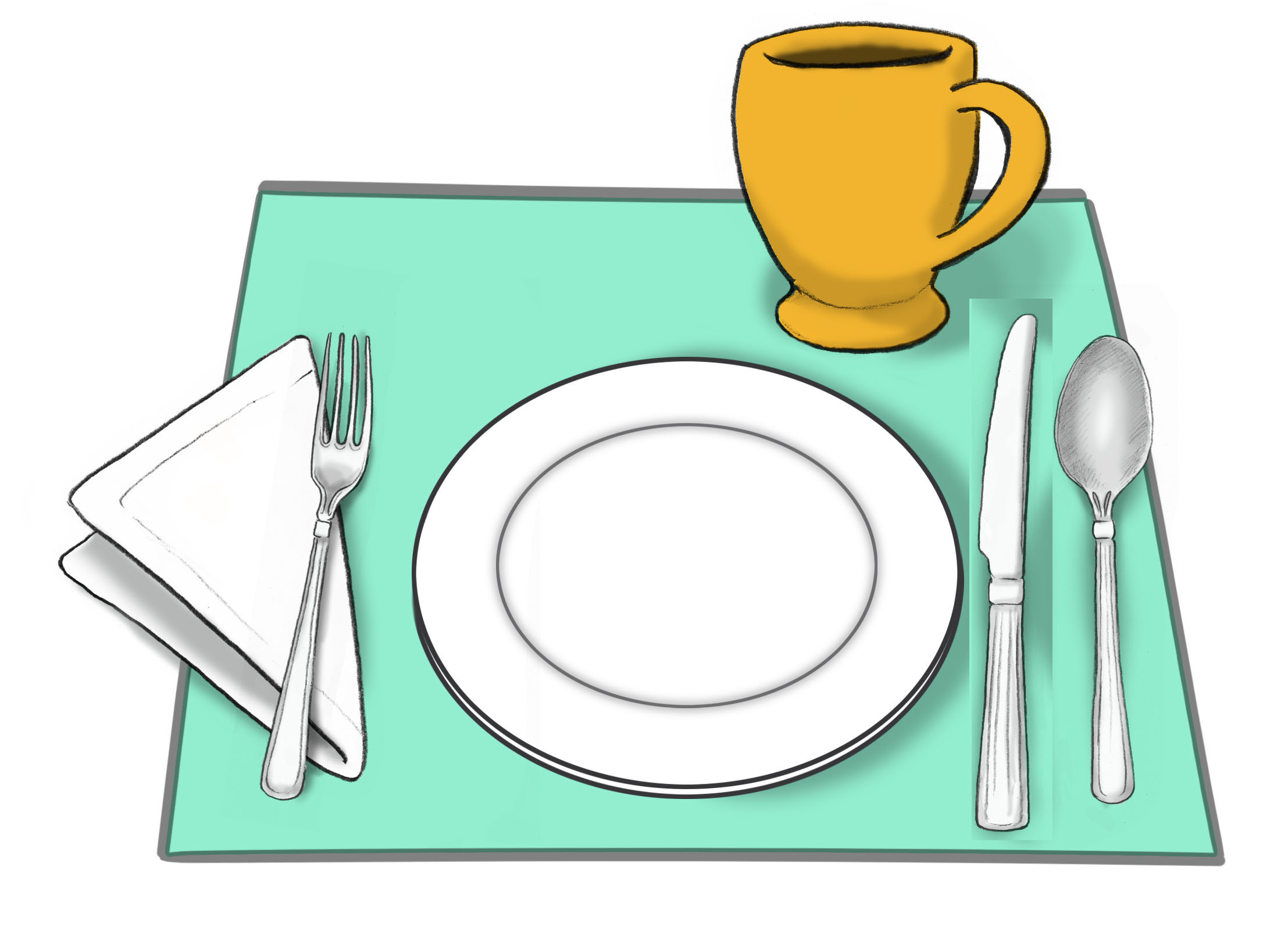 Placemat with place setting