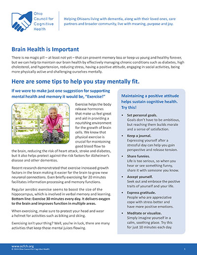 OCFCH Quick Tips Handout: Brain Health