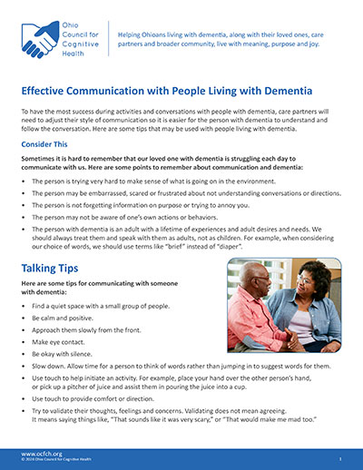 OCFCH Quick Tips Handout: Communication