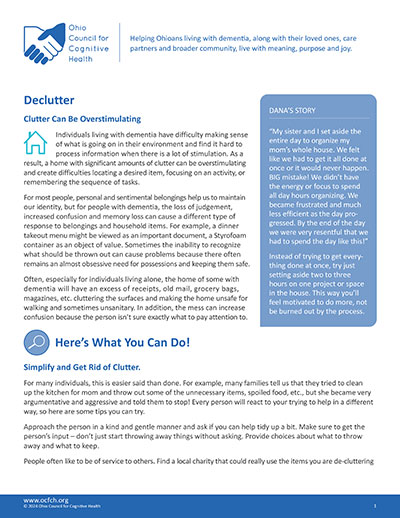 OCFCH Quick Tips Handout: Declutter