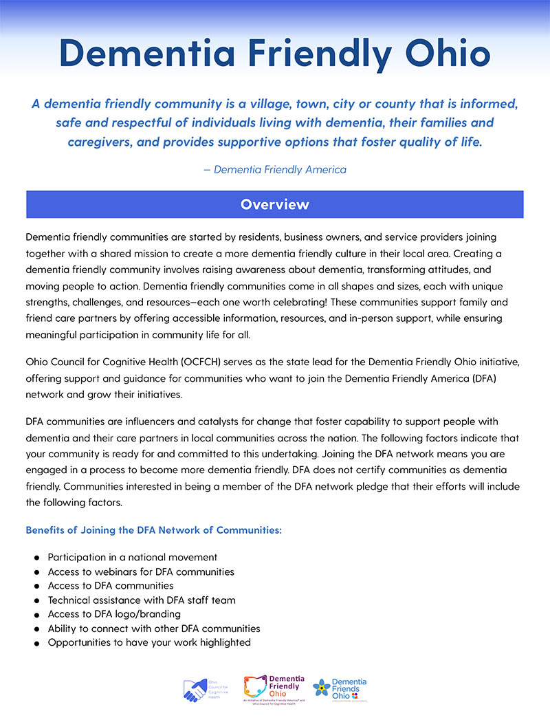 Ohio Dementia Friendly Communities Guide